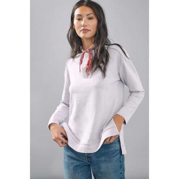 ANTHROPOLOGIE | PILCRO Imogen Gray Seamed Pullover Tunic Sweatshirt Top Size S - Picture 1 of 8